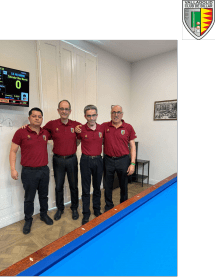 Integrantes del Club Billar Valladolid. De izquierda a derecha: Ronald Rivera, Mario Rodríguez, Salvador Díez y José Ignacio Merino.